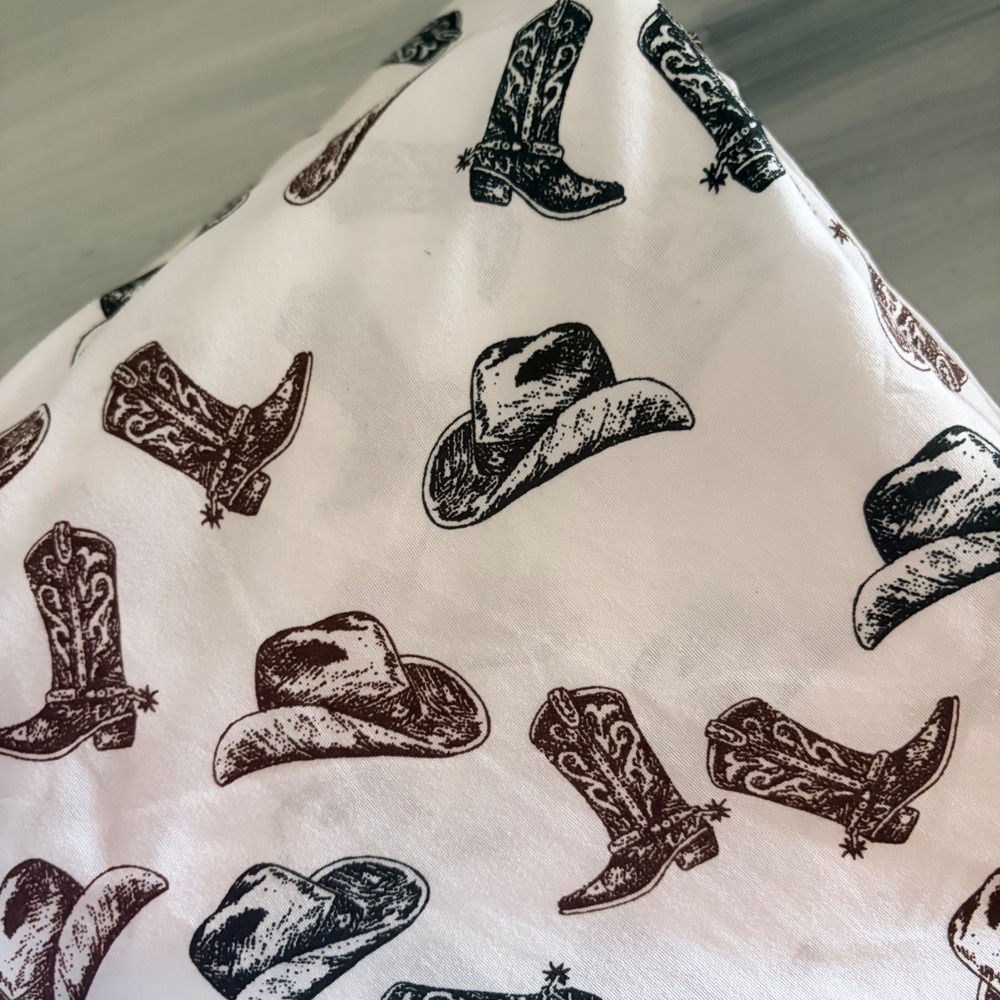 Wrangler Queen Sheet Set Western Cowboy Boots Hats Black/Br Print 2 Pillowcases